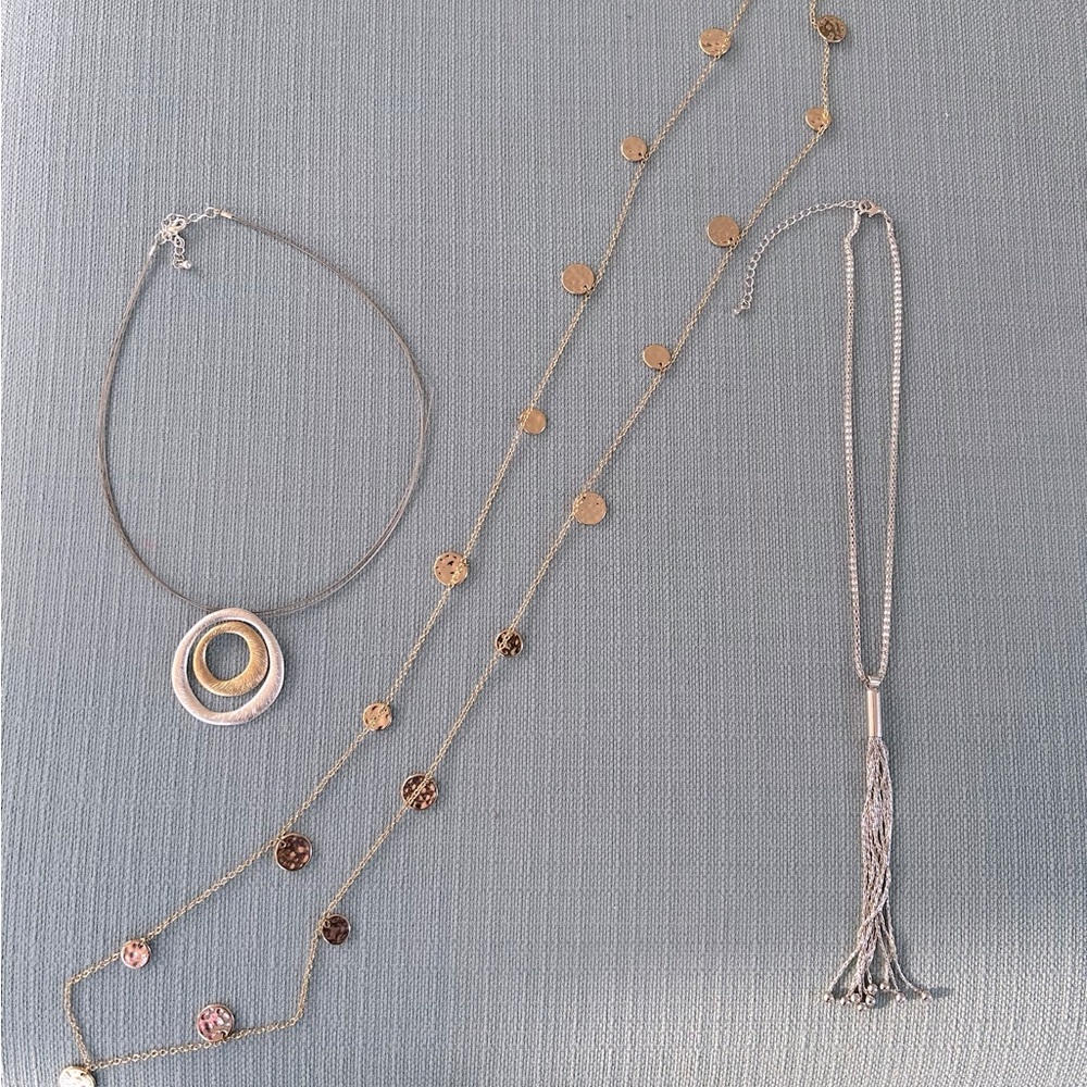 Chic Gold and Silver Necklace Trio